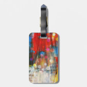 Bunter abstrakter Kunst-Farben-Spritzer-Entwurf Gepäckanhänger (Rückseite vertikal)