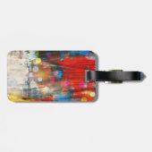 Bunter abstrakter Kunst-Farben-Spritzer-Entwurf Gepäckanhänger (Rückseite horizontal)