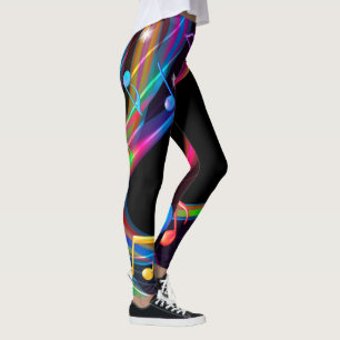 Bunter abstrakter Musiknoten Leggings