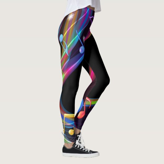 Bunter abstrakter Musiknoten Leggings (Rechts)