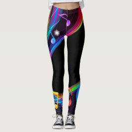 Bunter abstrakter Musiknoten Leggings