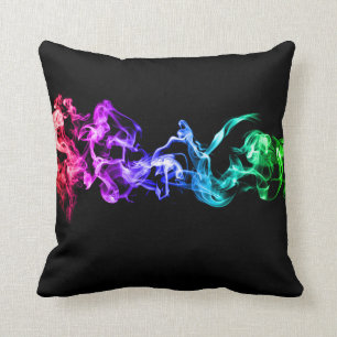 Bunter abstrakter Rauch - ein Regenbogen in der Kissen