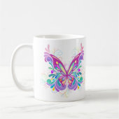 Bunter abstrakter Schmetterling Kaffeetasse (Links)