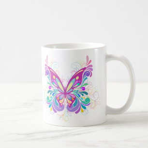 Bunter abstrakter Schmetterling Kaffeetasse