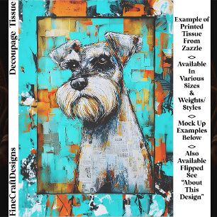 Bunter Abstrakter Schnauzer Hund FK4L Découpage Seidenpapier
