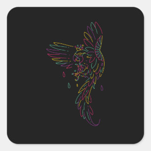 Bunter Adler Quadratischer Aufkleber