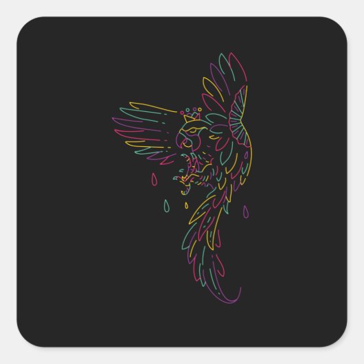 Bunter Adler Quadratischer Aufkleber (Vorderseite)