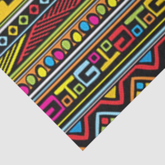 Bunter Afrika-Muster-Entwurf Seidenpapier (Ausschnitt)