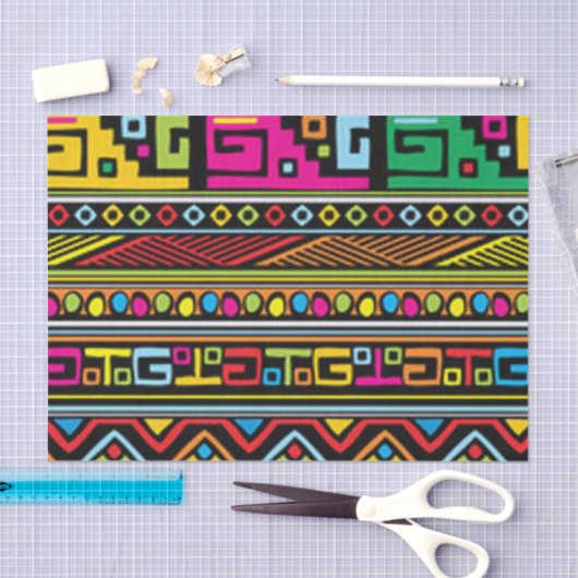 Bunter Afrika-Muster-Entwurf Seidenpapier (Handwerk)