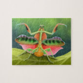 Bunter afrikanischer betender Mantis auf Puzzle (Horizontal)