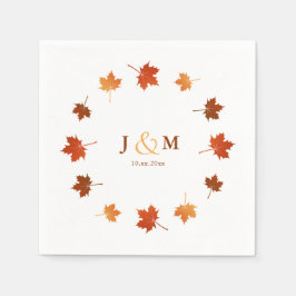 bunter Ahorn Blätter rustikale Hochzeit im Herbst Serviette