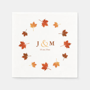 bunter Ahorn Blätter rustikale Hochzeit im Herbst Serviette