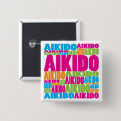 Bunter Aikido Button (Vorne & Hinten)