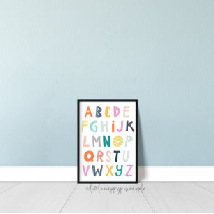 Bunter Alphabet Kinderzimmer Dekor Poster
