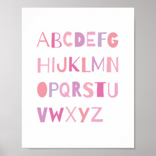 Bunter Alphabet-Kinderzimmer-Kunstschmuck   Mädche Poster