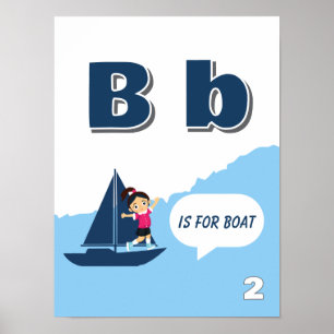Bunter Alphabet-Lernposter Buchstabe B Poster