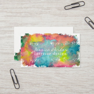Bunter Aquarell Brushstroke Visitenkarte