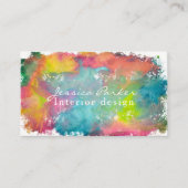 Bunter Aquarell Brushstroke Visitenkarte (Vorderseite)