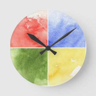 bunter Aquarellhintergrund für Ihren Entwurf Runde Wanduhr