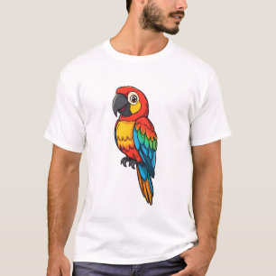 Bunter Ara-Papagei Im Cartoon-Stil T-Shirt