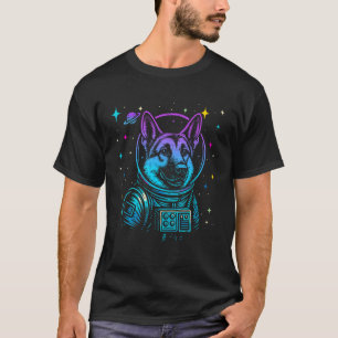 Bunter Astronaut Deutsche-Schäferhund-Space-Galaxi T-Shirt