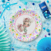 Bunter Baby-Mädchen Dusche Pappteller (Party)