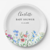 Bunter Baby Shower Wildblumenfeier Pappteller (Vorderseite)
