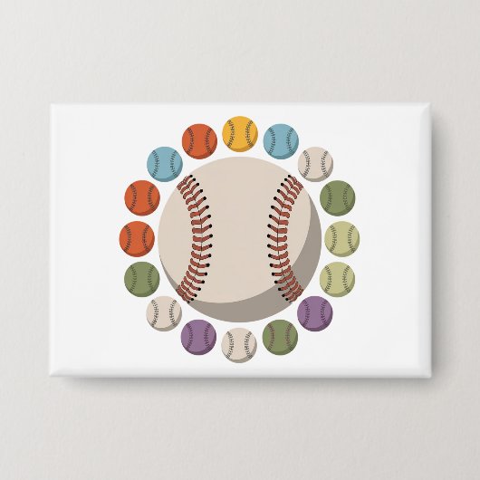 Bunter Baseballzirkel Button (Vorderseite)