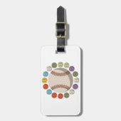 Bunter Baseballzirkel Gepäckanhänger (Vorderseite vertikal)
