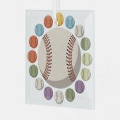 Bunter Baseballzirkel Ornament Aus Glas (Vorderseite links)