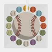 Bunter Baseballzirkel Ornament Aus Glas (Rückseite)