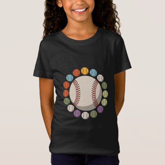 Bunter Baseballzirkel T-Shirt (Vorderseite)