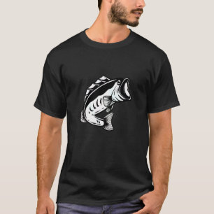Bunter Bass Regenbogenfarben Angeln im Freien T-Shirt