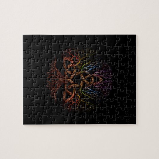 Bunter Baum des Lebens mit Triquetra Puzzle (Horizontal)