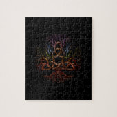 Bunter Baum des Lebens mit Triquetra Puzzle (Vertikal)