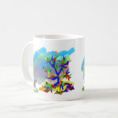 bunter Baum Kaffeetasse (Vorderseite Links)