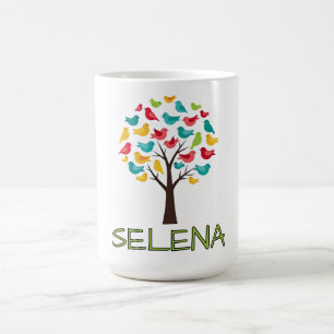 Bunter Baum mit Vögeln Kaffeetasse