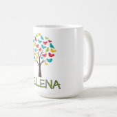 Bunter Baum mit Vögeln Kaffeetasse (VorderseiteRechts)