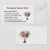 Bunter Baum n butterfly.png des Aquarells Visitenkarte (Vorne/Hinten)