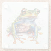 bunter Baumfrosch in Aquarell Glasuntersetzer (Rückseite)