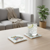 bunter Baumfrosch in Aquarell Glasuntersetzer