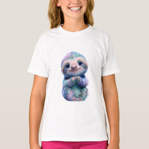 Bunter Baumwoll Zucker Faultier Kinder T-Shirt