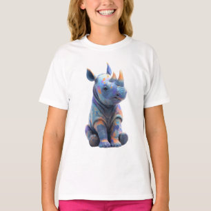 Bunter bemalter Baby-Nashorn-Kinder T-Shirt