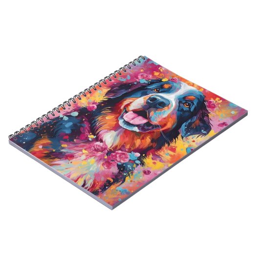 Bunter Berner Hund Notizblock (Linke Seite)