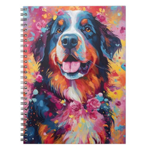 Bunter Berner Hund Notizblock