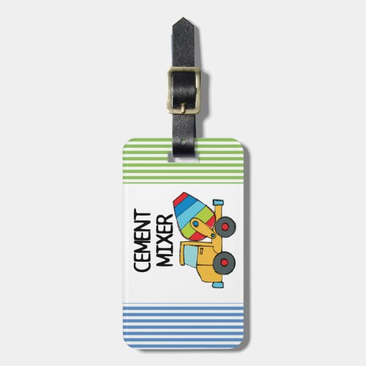 Bunter Betonmischer Gepäckanhänger (Vorderseite vertikal)