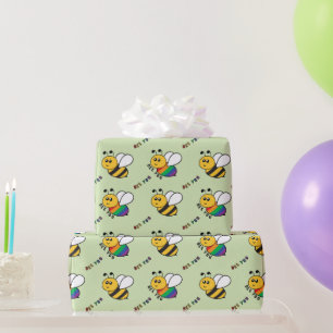 Bunter Biene Du Autismus-Bewusstsein Geschenk Grün Geschenkpapier
