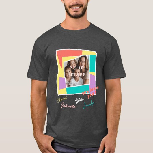 Bunter Bilderrahmen mit veränderbaren Farben T-Shirt (Vorderseite)