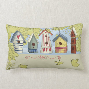 Bunter BirdhousesLumbar oder Wurfs-Kissen Lendenkissen