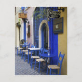 Bunter blauer Eingang und Abstellgleis zum alten Postkarte (Vorderseite)